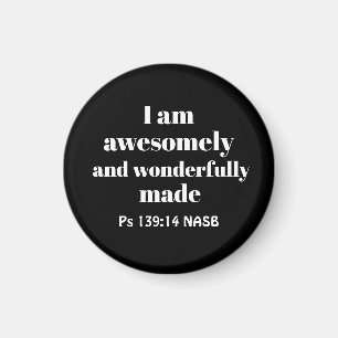 Simple Positive Bible Affirmation Christian Black Magnet