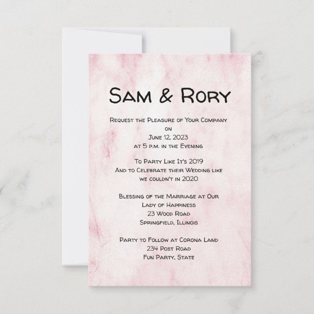 Simple Post Covid Wedding Celebration Invitation (Front)