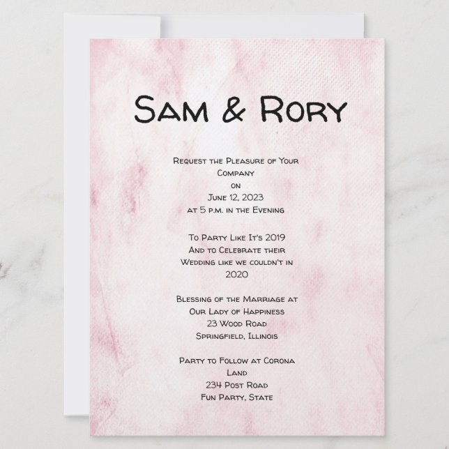 Simple Post Covid Wedding Celebration Invitation M (Front)
