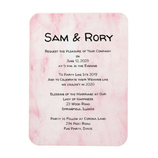 Simple Post Covid Wedding Celebration Invitation Magnet