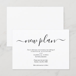 Simple Postponed Wedding Announcement