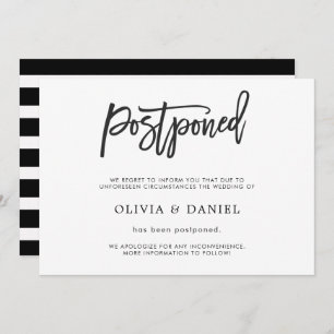 Simple Postponed Wedding Announcement Card