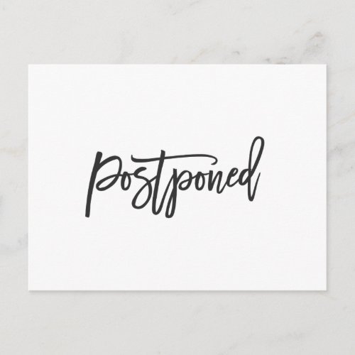 Simple Postponed Wedding Announcement Postcard