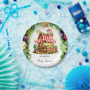 Simple Potato Farmer's Market Baby Shower Paper Plates