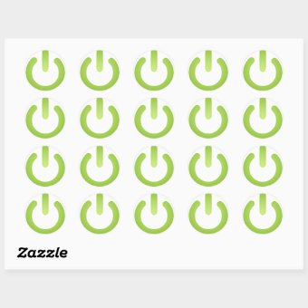 Simple Power Button Classic Round Sticker | Zazzle