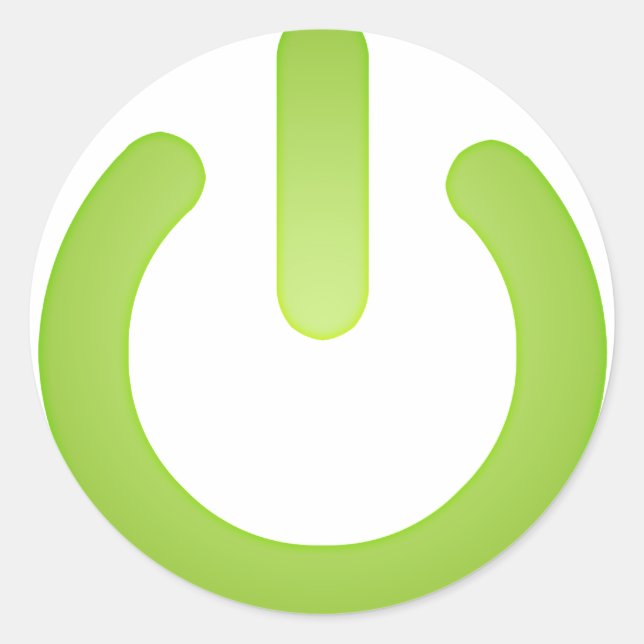 Simple Power Button Classic Round Sticker (Front)