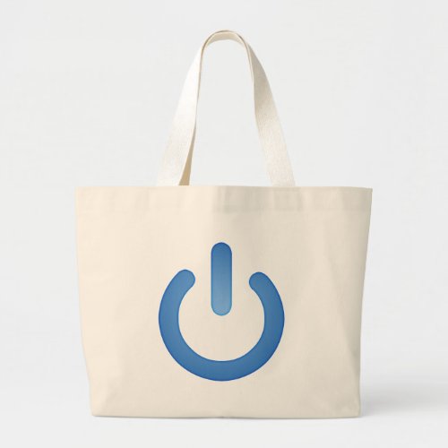 Simple Power Button Large Tote Bag