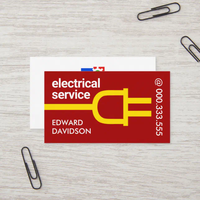 Simple Power Plug Electric Wiring Business Card | Zazzle