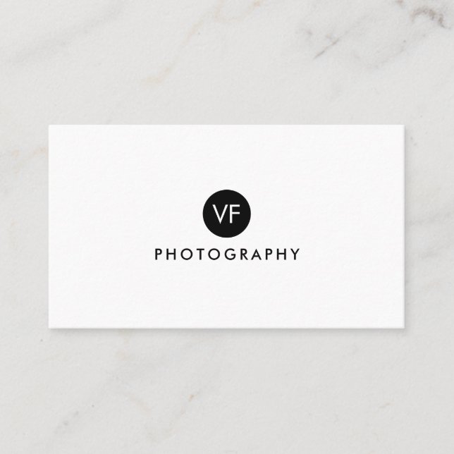 Simple Premade Monogram Logo Modern Business Card (Front)