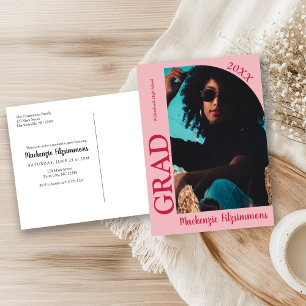 Simple Preppy Photo Graduation Invitation Postcard