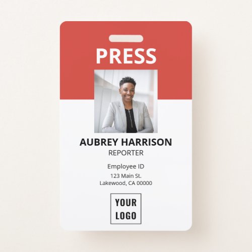Simple Press Photo ID Badge