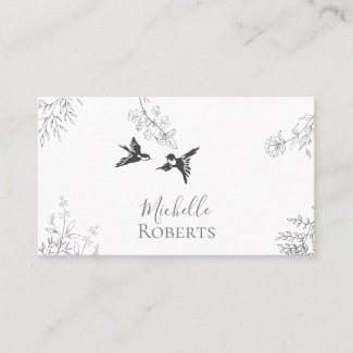 Simple Pretty Birds and Branches Garden Business Business Card