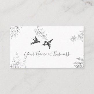Simple Pretty Birds and Branches Garden Business Card
