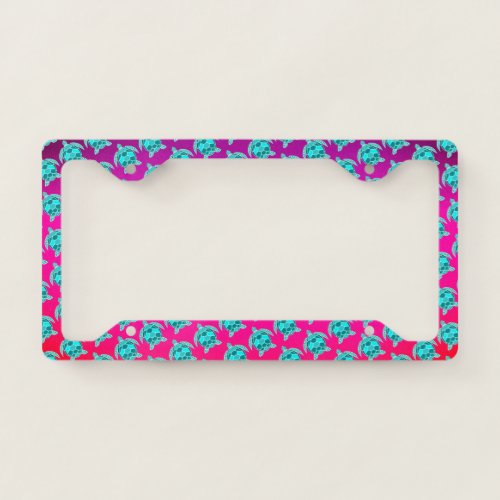 Simple Pretty Blue green turquoise teal Sea turtle License Plate Frame
