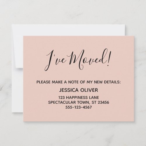 Simple Pretty Ive Moved Blush Pink Announcement