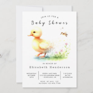 Simple Printable Duck Baby Shower Invitation