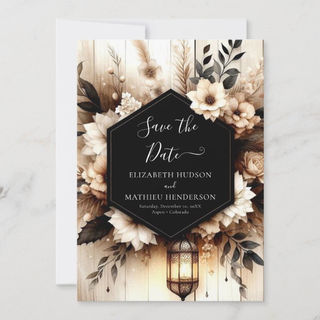 Simple Printable Rustic Wedding Save The Date (Front)