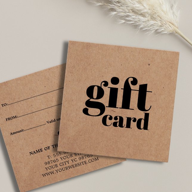 Simple Printed Kraft Beauty Gift Card (Creator Uploaded)