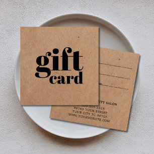 Simple Printed Kraft Beauty Gift Card