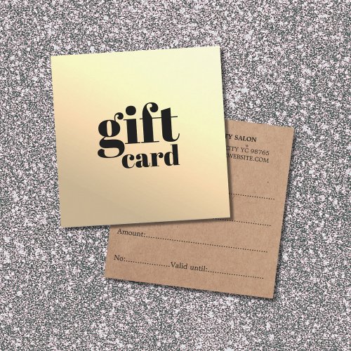 Simple Printed Kraft Faux Gold Beauty Gift Card