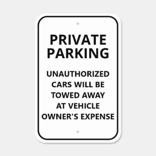 Simple Private Parking Metal Sign