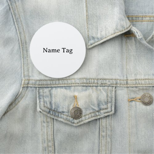 Simple Professional 3" Round Classic  Name Tag