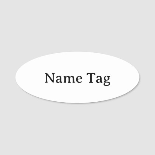 Simple Professional 3" X 1.25" Oval Classic  Name Tag