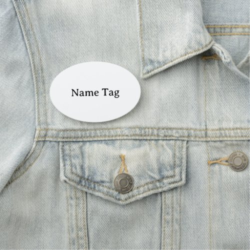 Simple Professional 3" X 2" Oval Classic  Name Tag