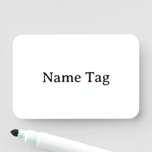 Simple Professional 3" X 2" Rectangle Dry Erase Name Tag