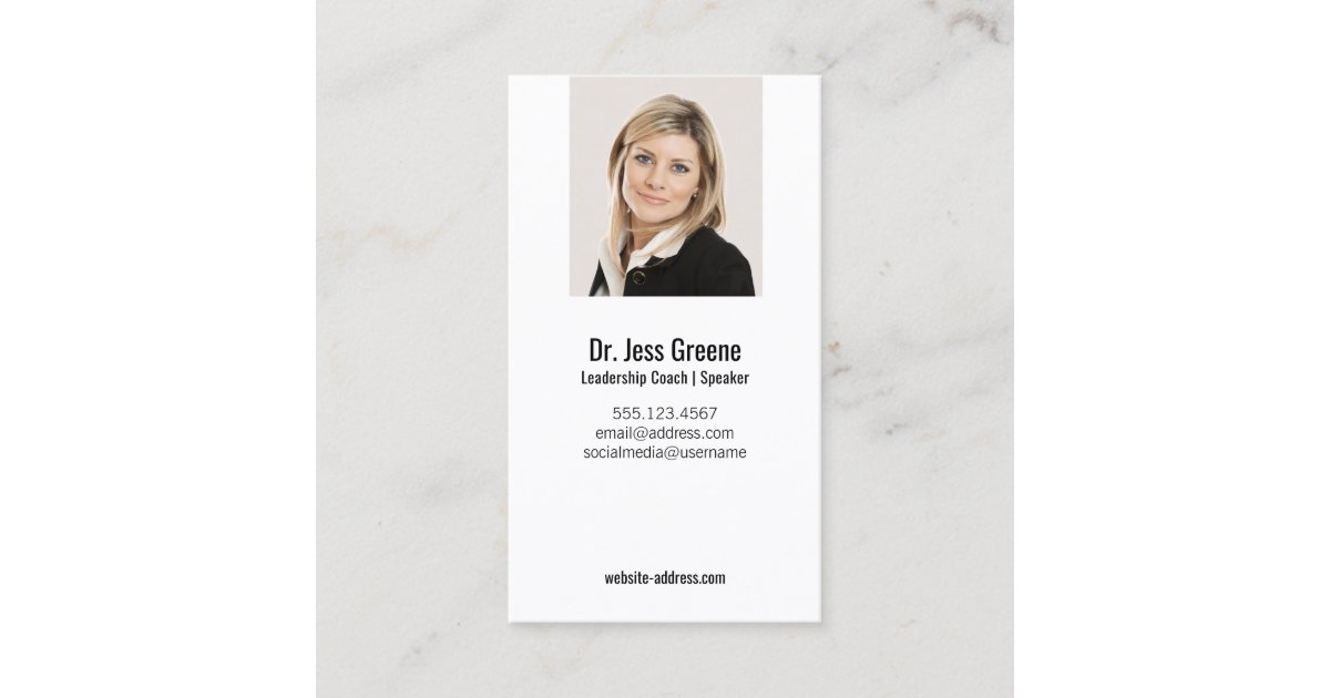 Simple Professional Add Image Photo Business Card | Zazzle