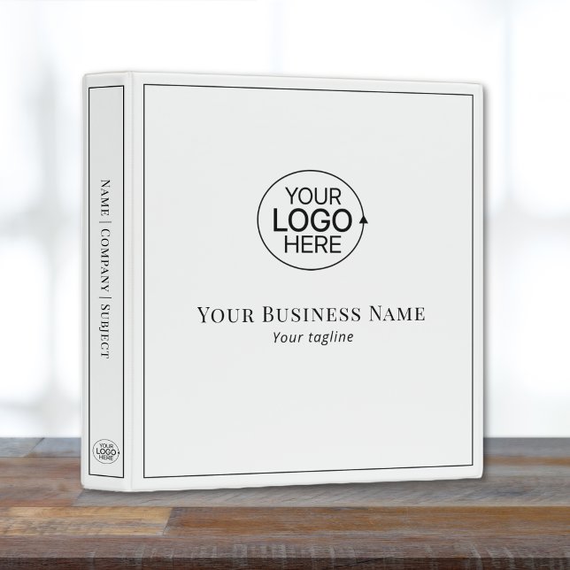 Simple Professional Add Your Logo Black and White  3 Ring Binder (Simple Professional Add Your Logo Black and White 3 ring binder )