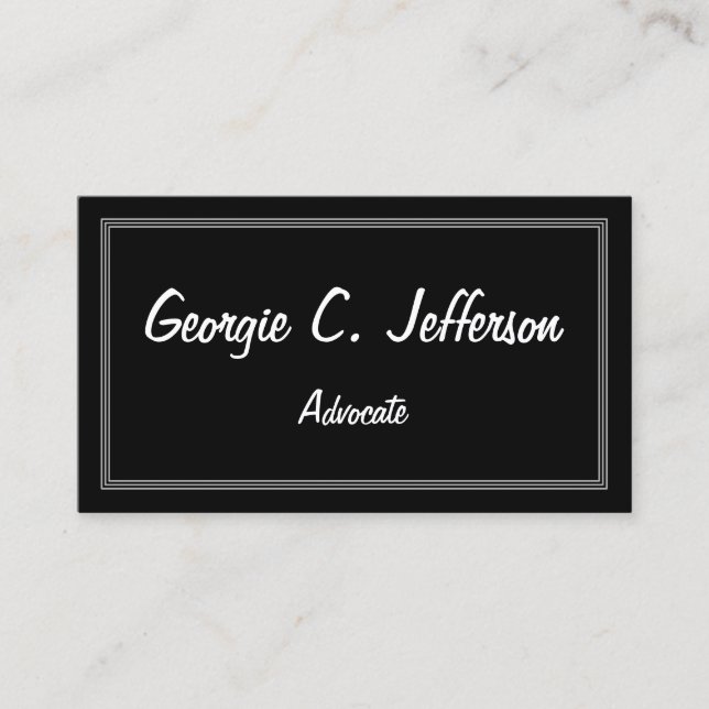 Simple & Professional Advocate Business Card (Front)