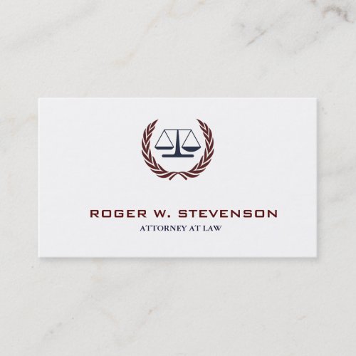 Simple Professional Attorney Lawyer Law Firm Business Card