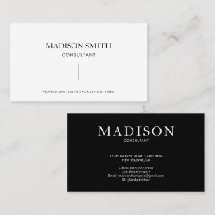 Simple Professional Black and White Business Card
