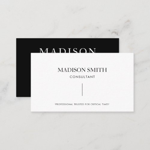 Simple Professional Black and White Business Card