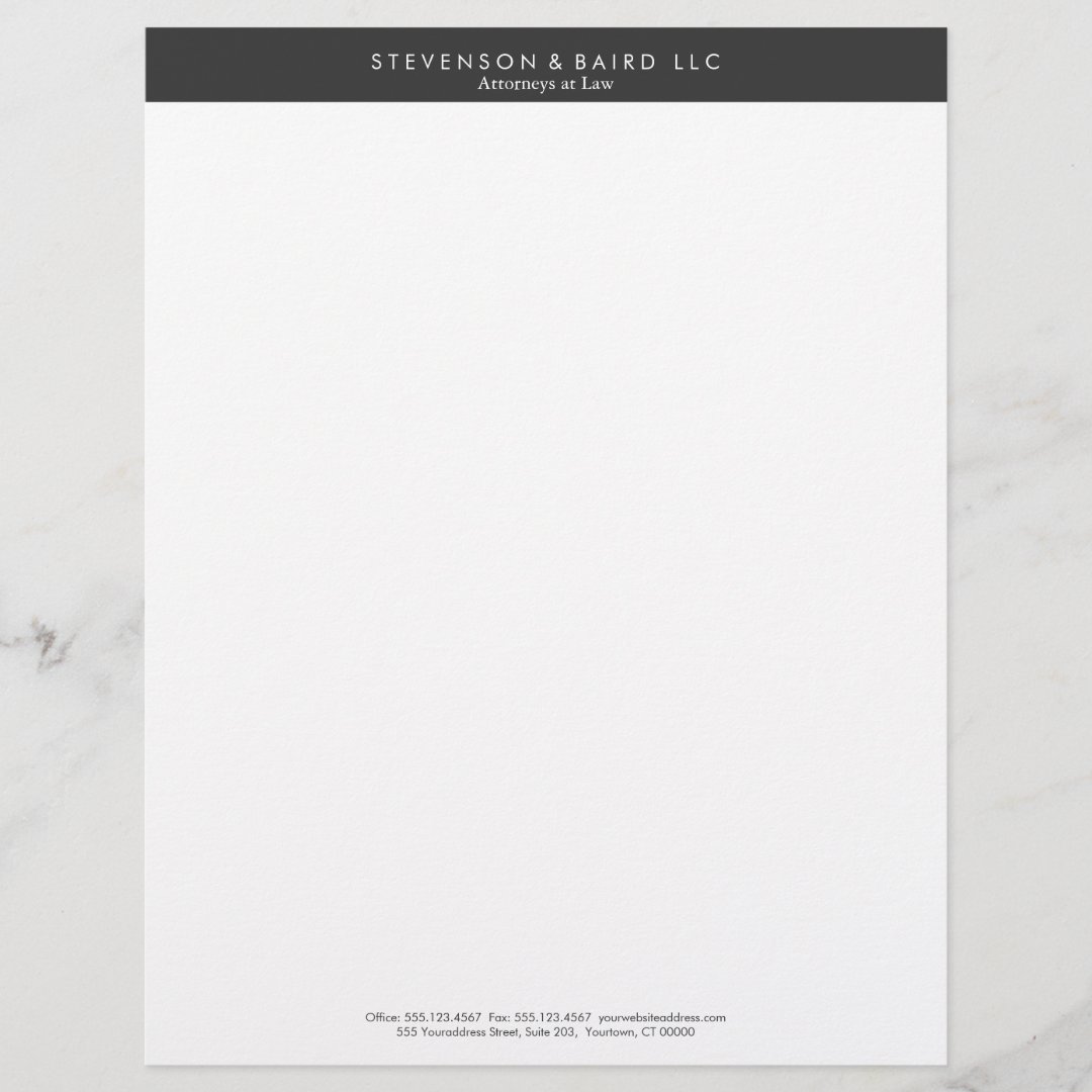 Simple Professional Black and White Letterhead | Zazzle