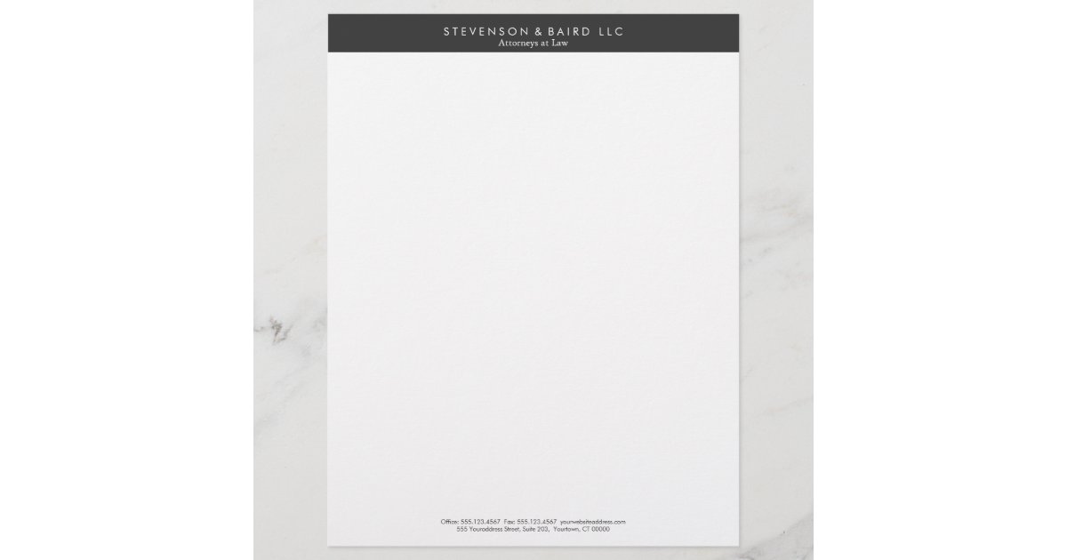 Simple Professional Black and White Letterhead | Zazzle