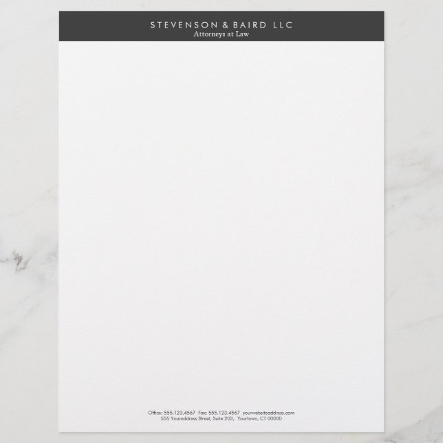 Simple Professional Black and White Letterhead (Front)
