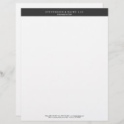 Simple Professional Black and White Letterhead | Zazzle