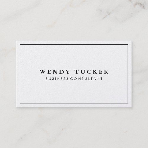 Simple Professional Black Border Minimalist Business Card