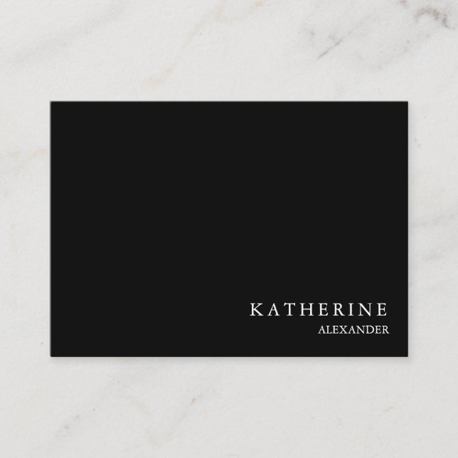 Simple & Professional Black Business Card (Front)