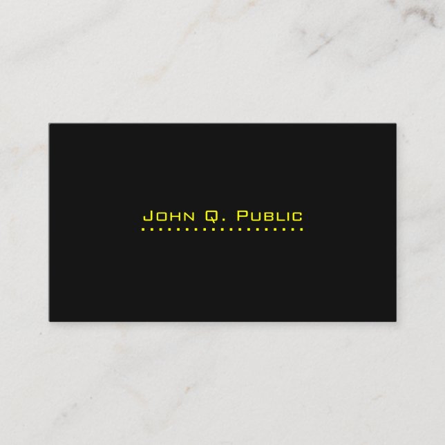 Simple Professional Black Business Card (Front)
