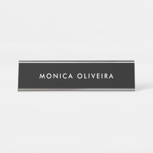 Simple Professional Black Desk Name Plate