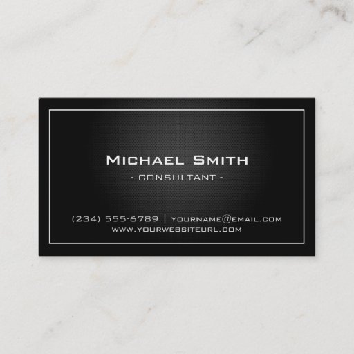 Customizable Simple Professional Black Metallic Modern Look Business Card