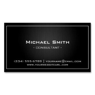 Simple Professional Black Metallic Modern Look Business Card Magnet