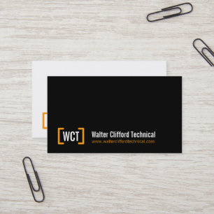 Simple professional black orange business cards