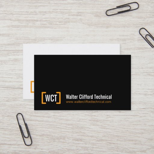 Customizable Simple professional black orange business cards