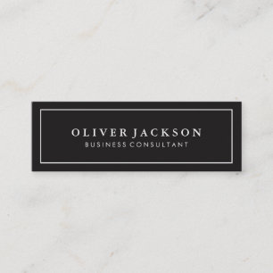 Simple Professional Black White Border Minimalist Mini Business Card