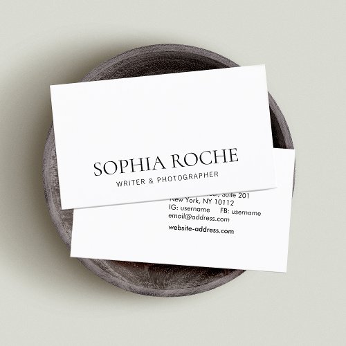 Simple Professional Black White Business Card