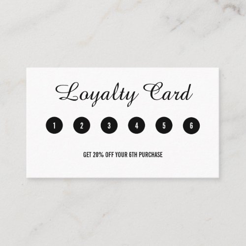 Simple Professional Black White Loyalty Card